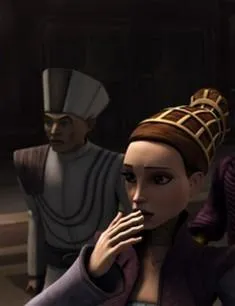 Roohd et Amidala assistent à la mort de Philo. 