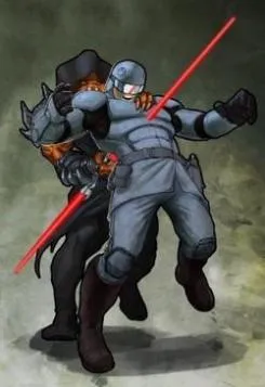 Azard transperce un soldat de l'AG.