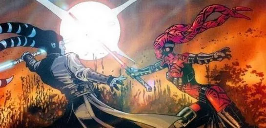 Darth Talon affrontant Shado Vao sur Vendaxa