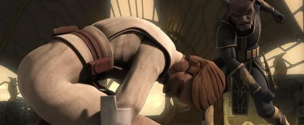 Le Haut Général Jedi Obi-Wan Kenobi face au Commandant Séparatiste Darts D'Nar.