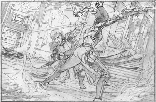 Elke lors de son combat contre Darth Talon
