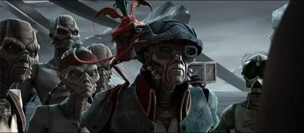 Le Weequay Hondo Ohnaka face au Comte Dooku.