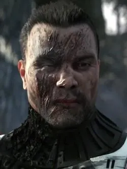 Malcom, blessé au visage. 