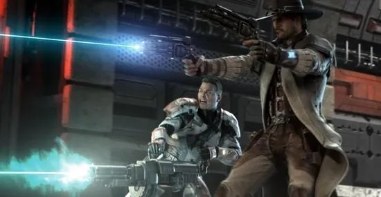 Le Caporal Jace Malcom aux côtés de trafiquant d'Artefacts Sith. 