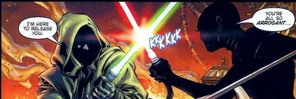 Jon Antilles affronte Asajj Ventress.