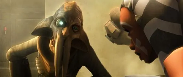Lauli Wahlo face à la Padawan Ahsoka Tano.