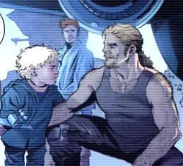 Nat Skywalker jouant avec son neveu