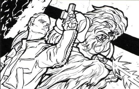 Pret Swain et le Wookiee Kuykenda affrontent leurs ennemis