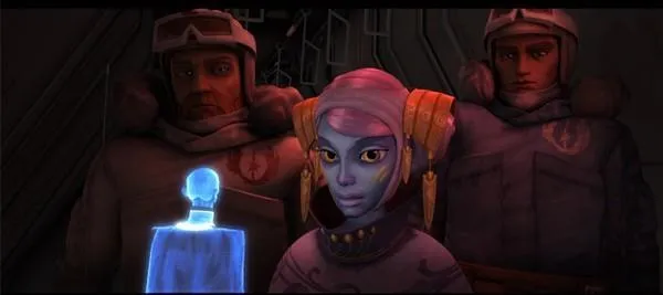 La Sénatrice Chuchi face au Représentant de l'Assemblée Pantoran.