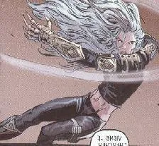 Sajé Tasha en plein combat avec Vos.