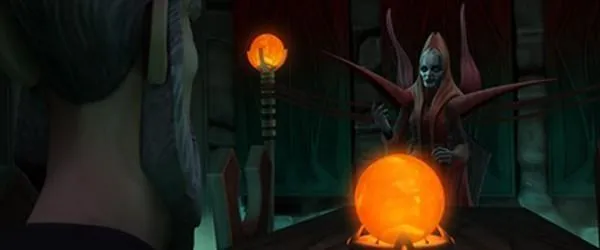 Mère Talzin propose au Comte Dooku de lui offrir un apprenti.  