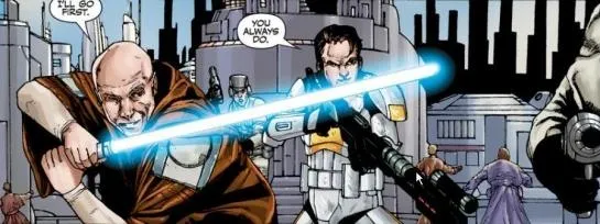 Tavus et Orgus s'apprêtant à faire face aux Sith.