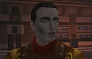 Tobin a le visage ravagé par la présence de Darth Nihilus sur le Ravager