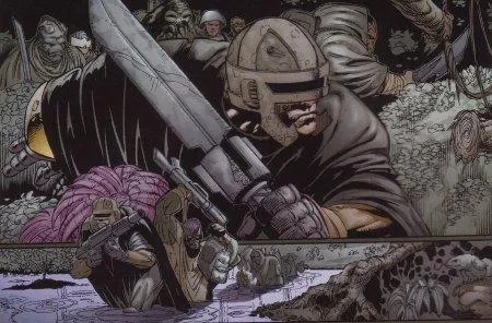 Kenix Kil et les hommes du Boss Banjeer  dans les jungles de Baramorra.
