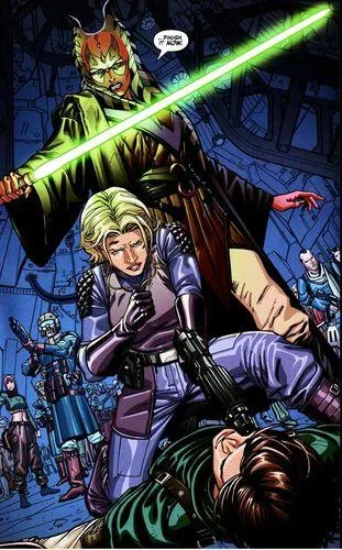 Raana Tey accule Zayne sur Taris