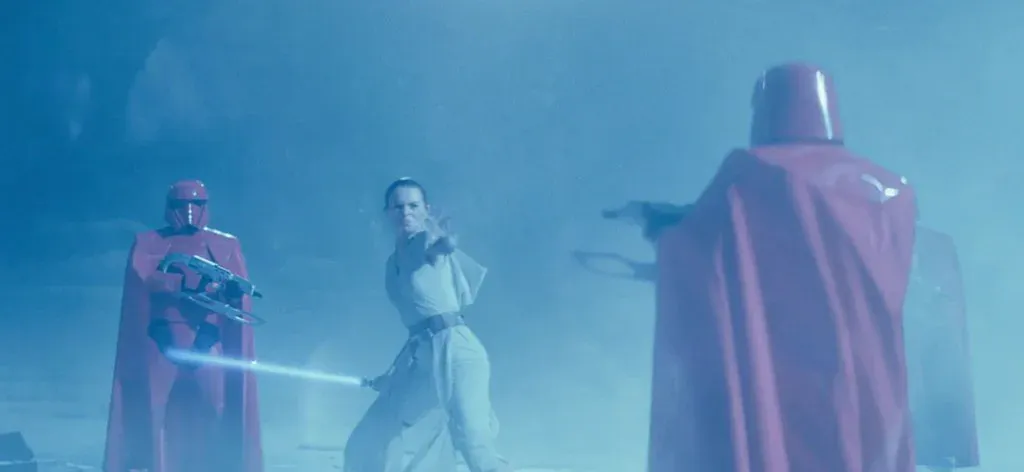 Rey affronte les Protecteurs Souverains de Palpatine.
