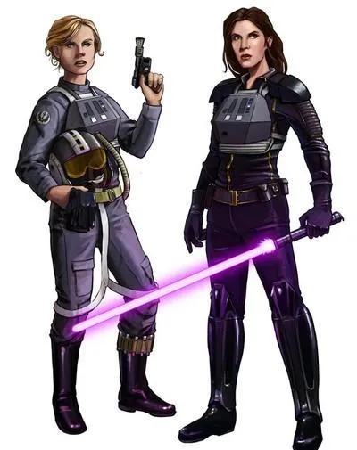 Syal Antilles aux côtés du Sabre des Jedi Jaina Solo.