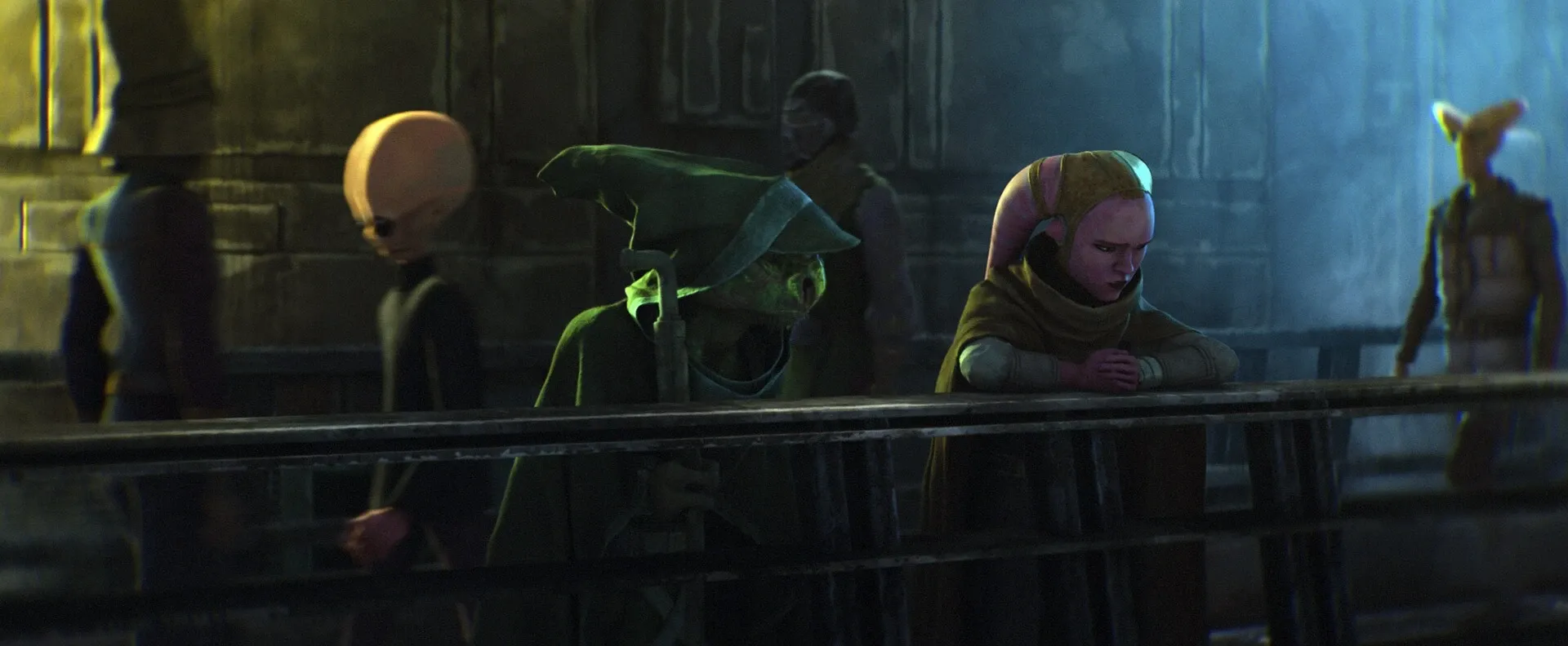 Le Maitre Jedi Eeko-Dio Daki et la Padawan Devon Izara, fugitifs sur Janix