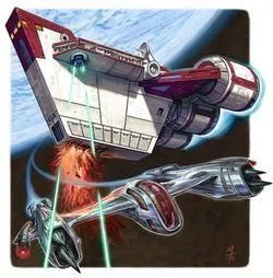 Un P-38 de la CSI harcèle un Transporteur CR20.