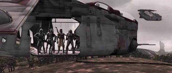 La Canonnière d'Assaut Républicaine TIO/BA Crumb Bomber sur Ryloth. 