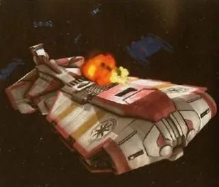 Une Frégate médicale Pelta et des Bombardiers Hyena. 