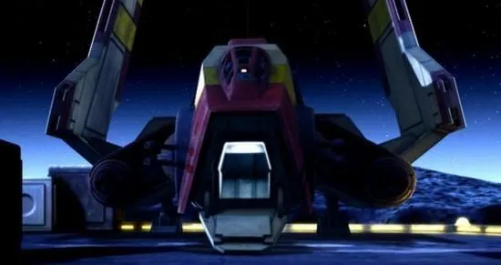 La navette Obex sur la lune de Rishi.