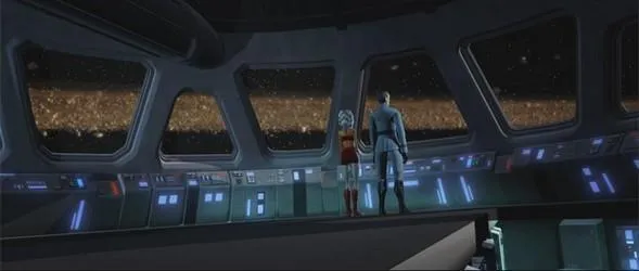 Ahsoka Tano et Yularen sur le pont de commandement du Resolute. 
