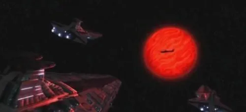 Le Triumphant au centre de la formation.