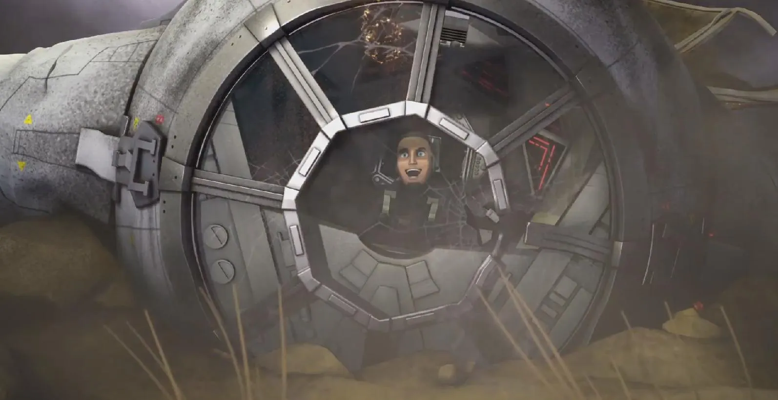 Le Baron Valen Rudor dans son TIE écrasé.