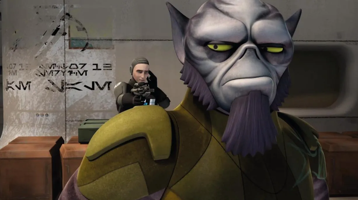 Valen Rudor face à Zeb Orrelios