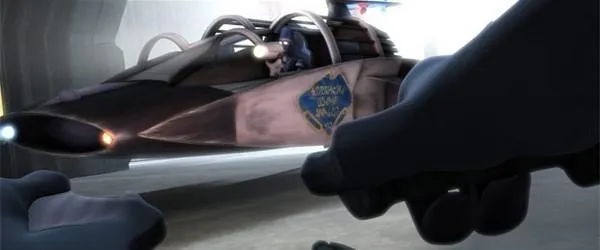Un Speeder de la Police de Coruscant.