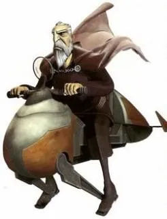 Dooku sur un Speeder Flitknot.