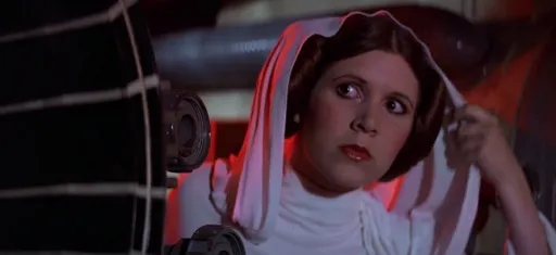 La Princesse Leia se défend pendant l'abordage de son vaisseau