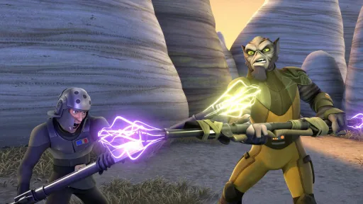 Kallus dans un duel avec Zeb Orrelios