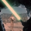 Luke Skywalker allumant sa nouvelle arme