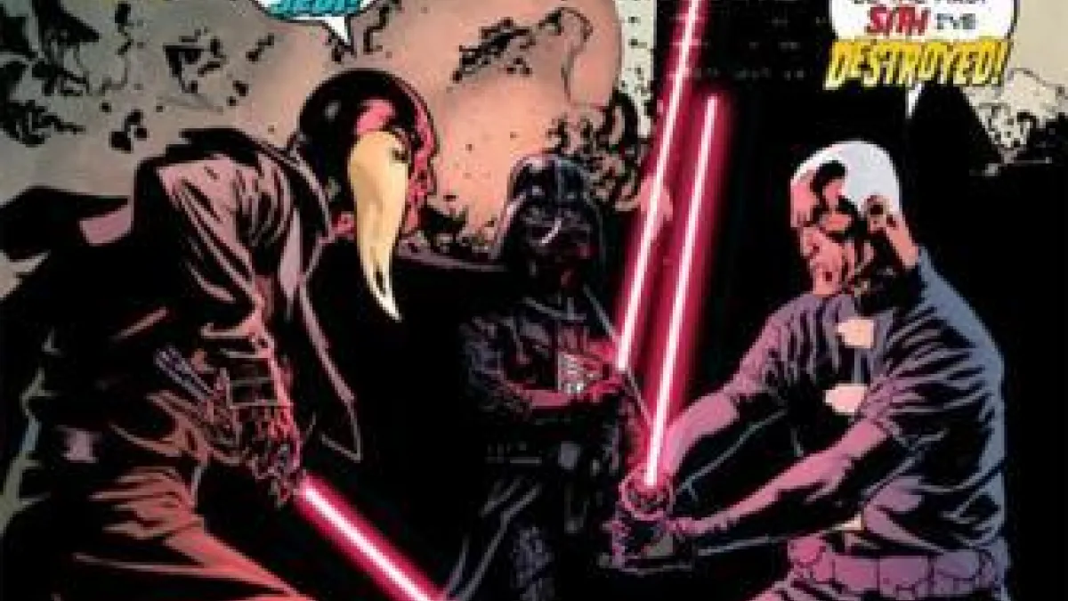 Raising a blade against us, you must be insane-you're not even a real jedi!